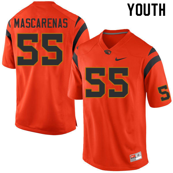 Youth #55 Easton Mascarenas Oregon State Beavers College Football Jerseys Sale-Orange - Click Image to Close